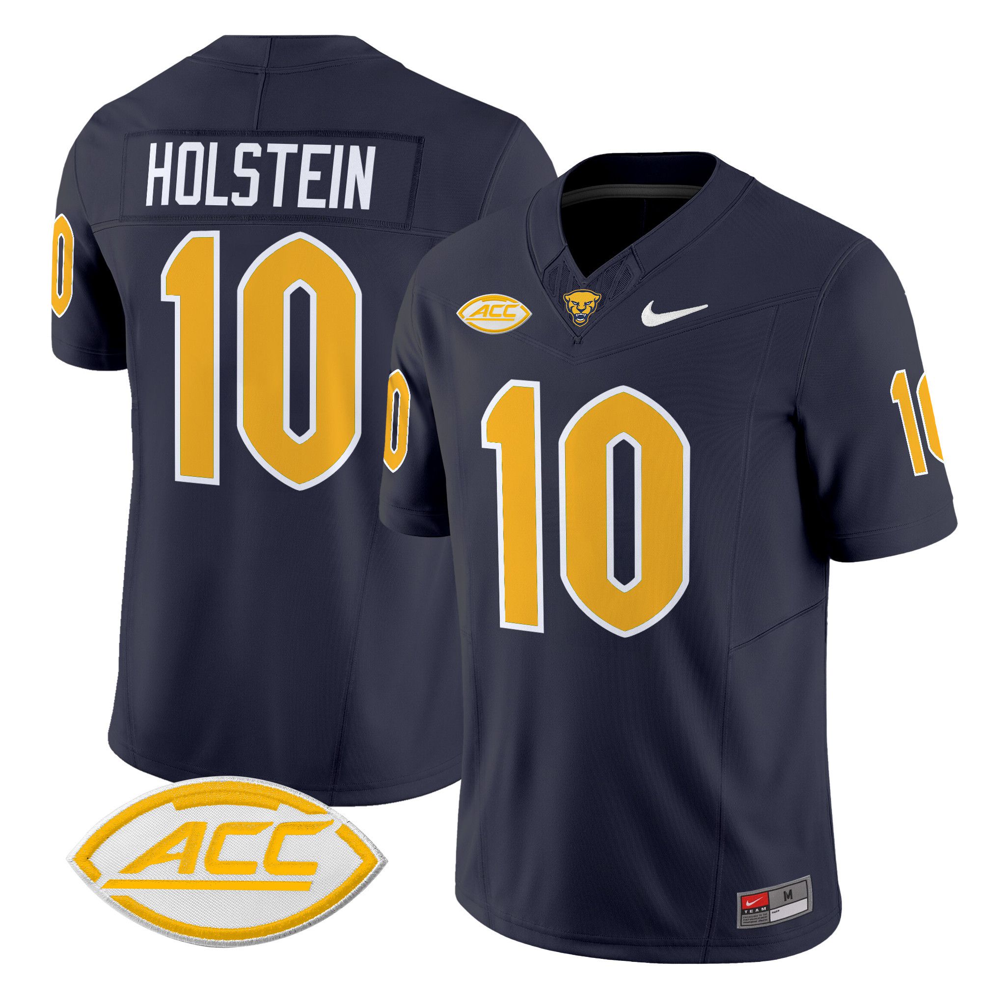 Men Pittsburgh Panthers #10 Holstein Black Nike 2024 Vapor Limited NCAA Jersey style 1->more ncaa teams->NCAA Jersey